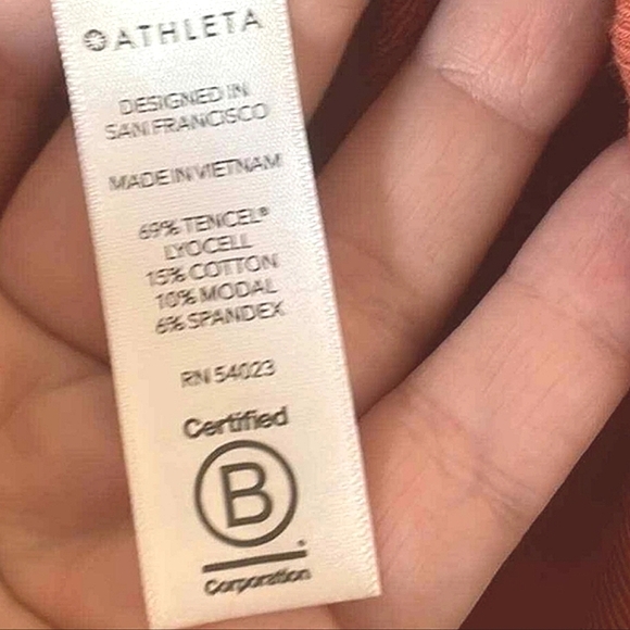 Athleta Nirvana Cropped Funnel Neck Orange Size XL Modal Tencal - Picture 4 of 4